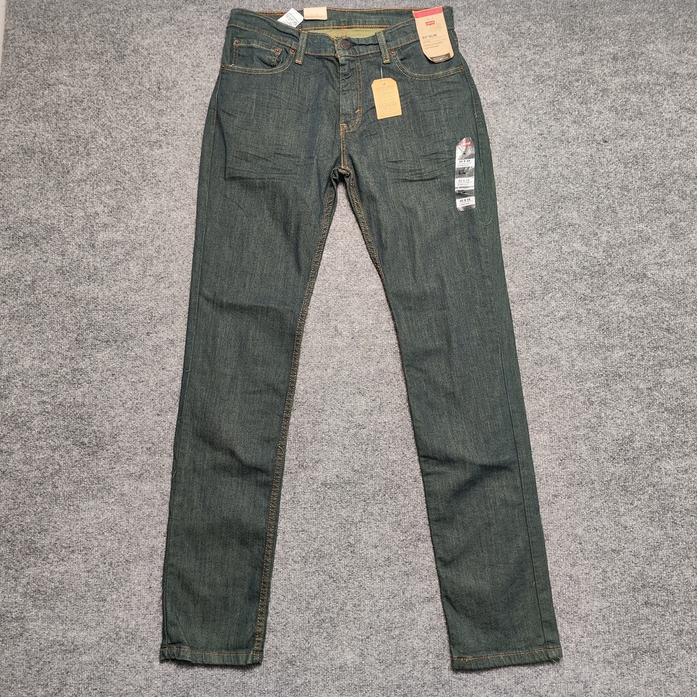 Levis 511 Jeans Mens 30x32 Blue Medium Wash Slim Straight Stretch Denim Pants